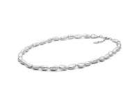 Trend-Perlenkette grau barock große Perlen, 50 cm, Verschluss Stahl, Gaura Pearls, Estland